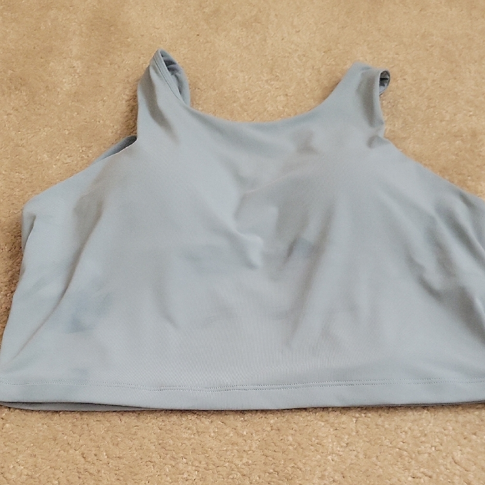 FREE W ANY PURCHASE! CRZ YOGA Light Blue Crop Top. HAS STAINS, SEE PICTURES.